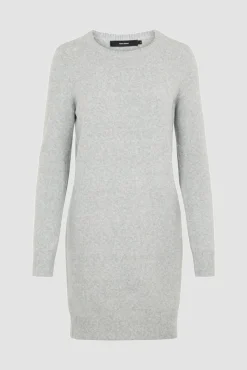 Vestido de malha com malha gola redonda