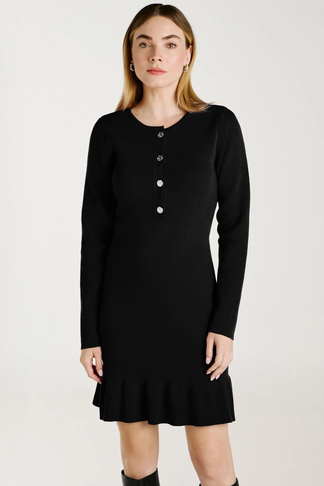 Vestido de malha com viscose