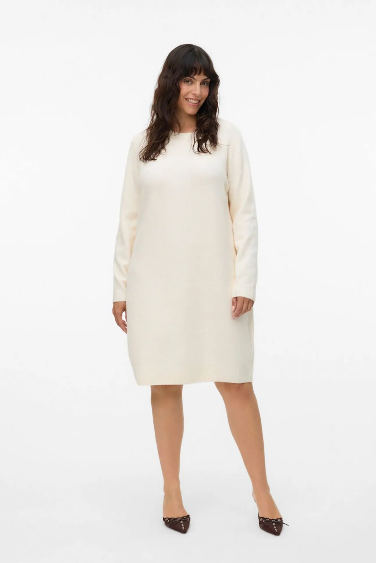Vestido de malha manga plus size