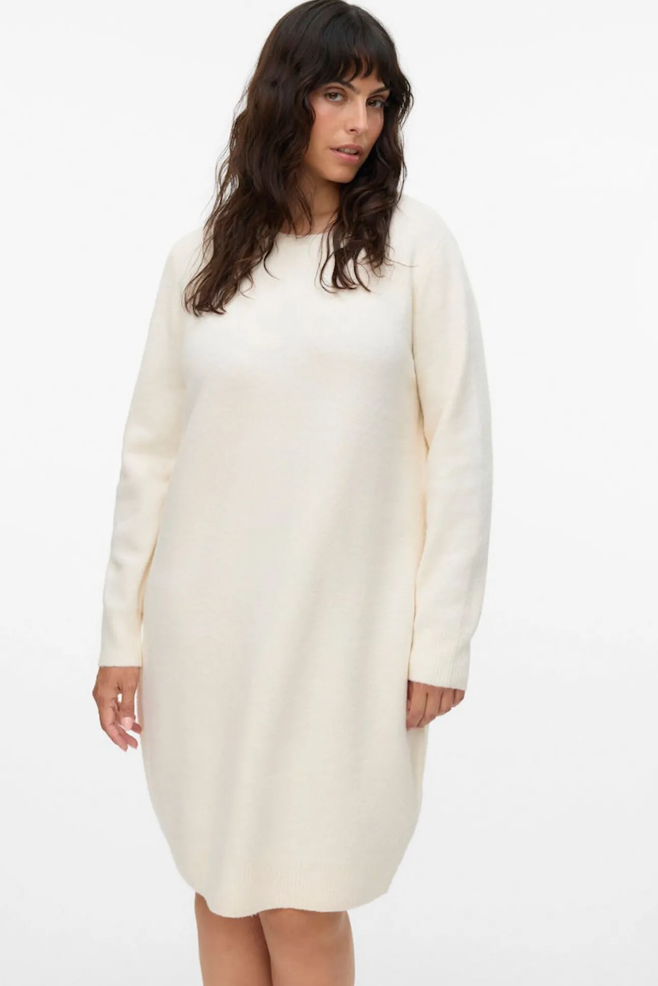 Vestido de malha manga plus size