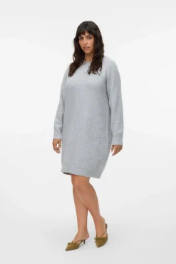 Vestido de malha manga plus size