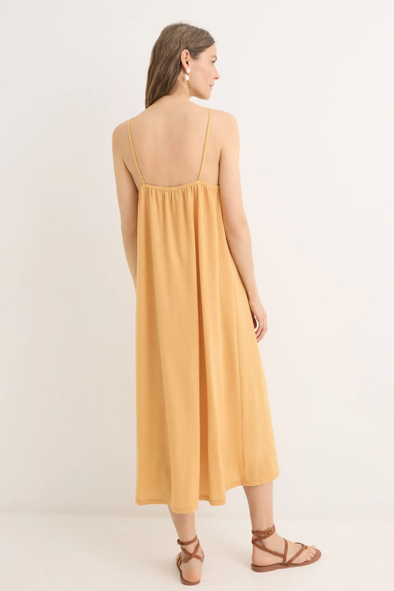 Vestido de renda de algodão contrastante