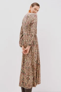 Vestido de veludo estampado