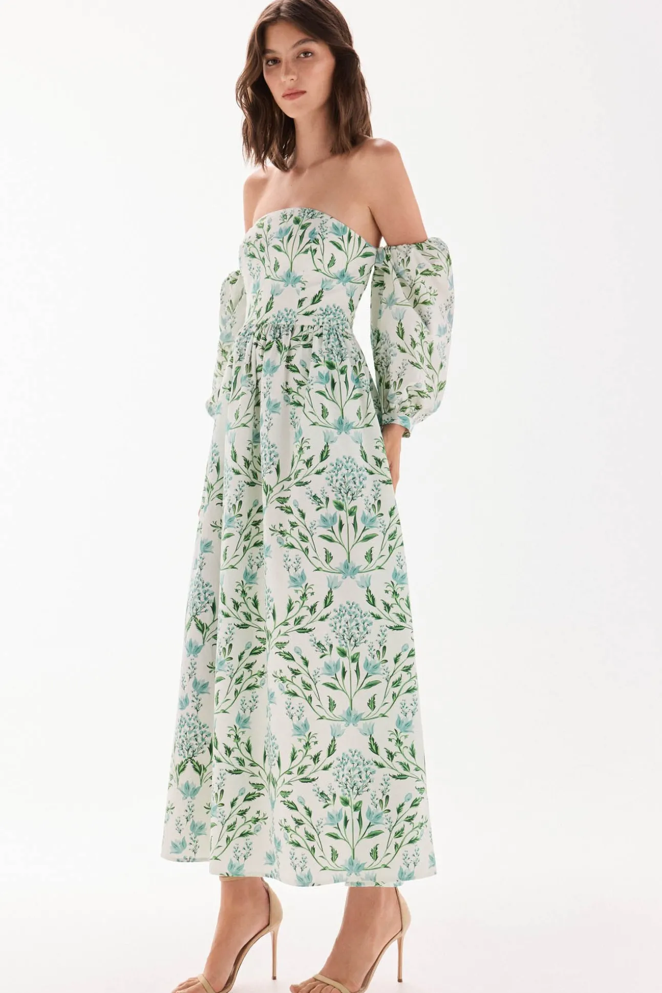 Vestido decote caicai estampado
