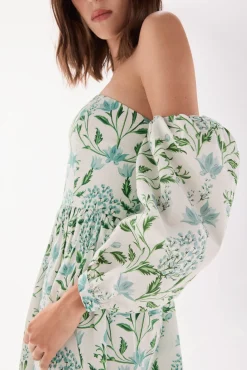 Vestido decote caicai estampado