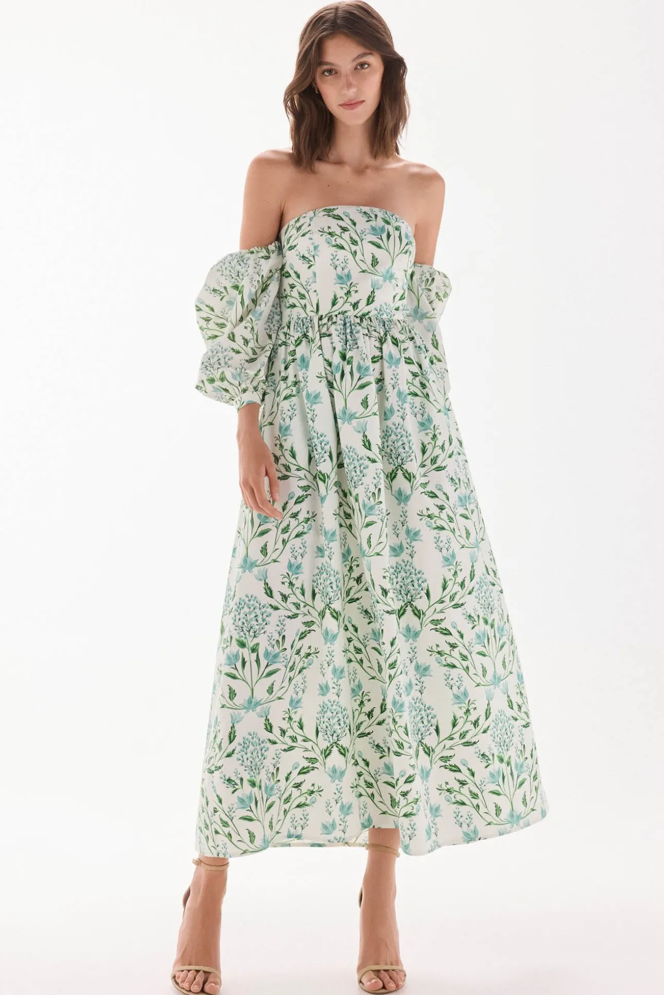 Vestido decote caicai estampado