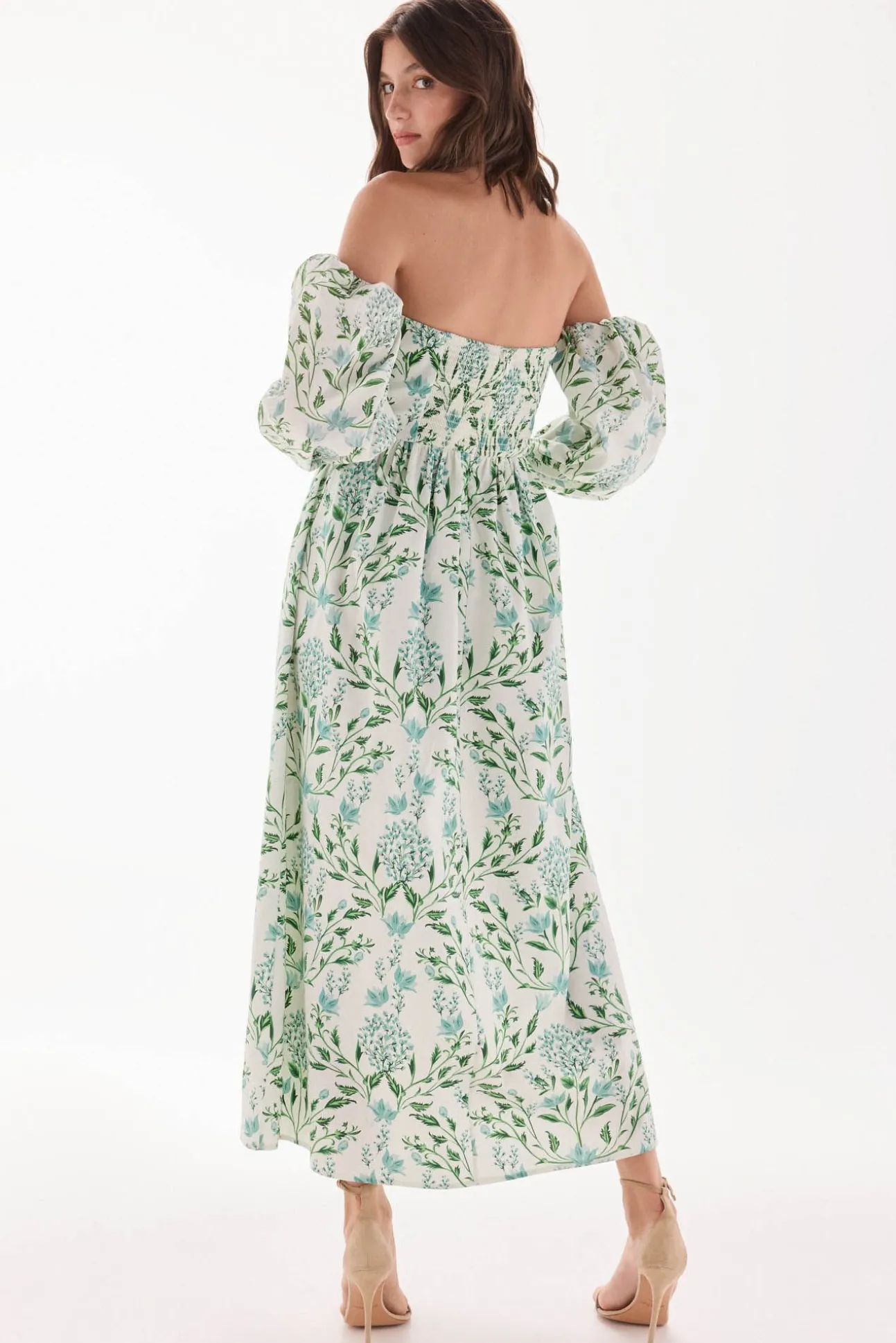 Vestido decote caicai estampado