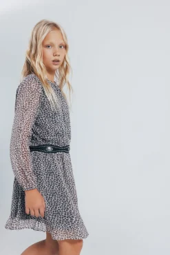Vestido estampado animal para meninas