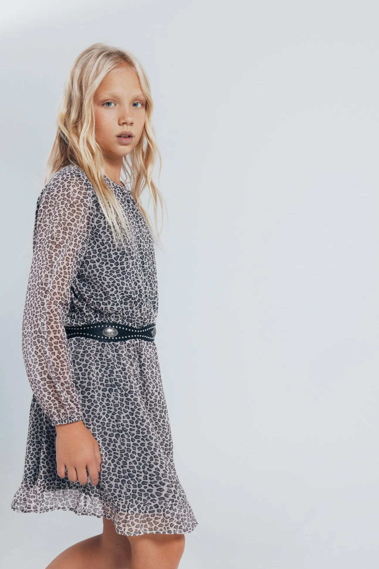 Vestido estampado animal para meninas