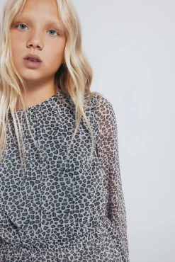 Vestido estampado animal para meninas