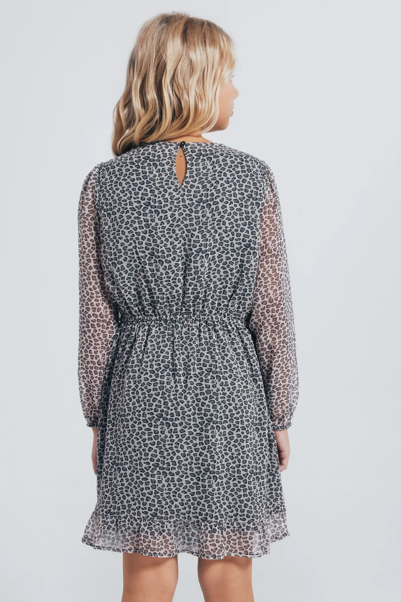 Vestido estampado animal para meninas