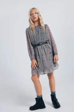 Vestido estampado animal para meninas