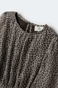 Vestido estampado animal para meninas