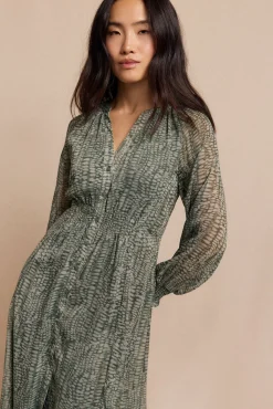 Vestido estampado fluído