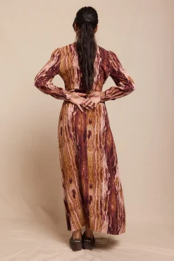 Vestido estampado franzido