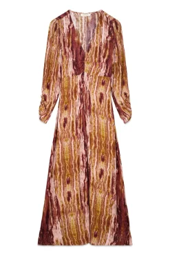 Vestido estampado franzido