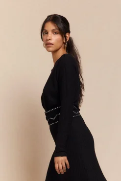 Vestido estruturado com manga morcego