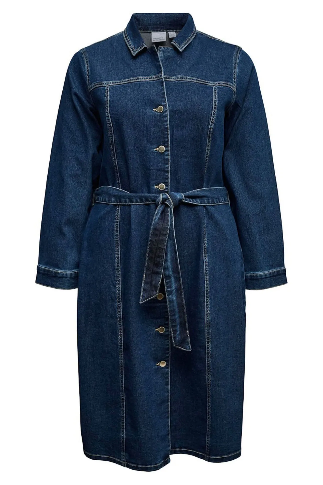 Vestido jeans curto plus size