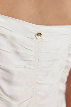 Vestido lingerie com detalhe franzido