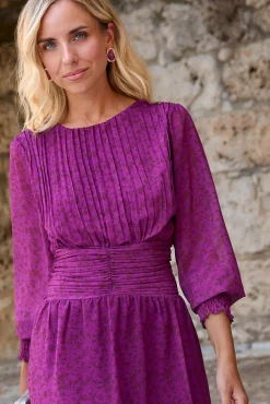 Vestido longo berinjela