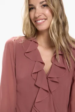Vestido longo com babados