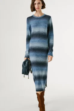 Vestido longo com efeito degradê