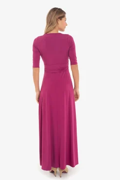 Vestido longo com nó frontal
