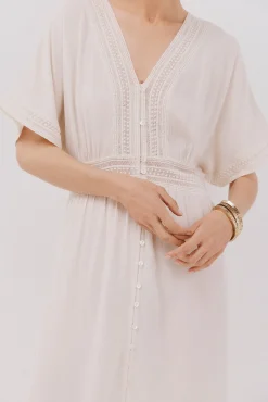 Vestido longo de renda