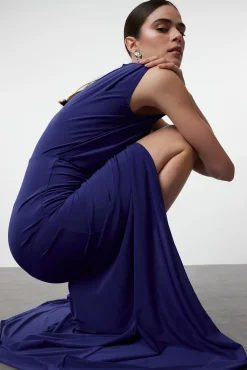 Vestido longo drapeado