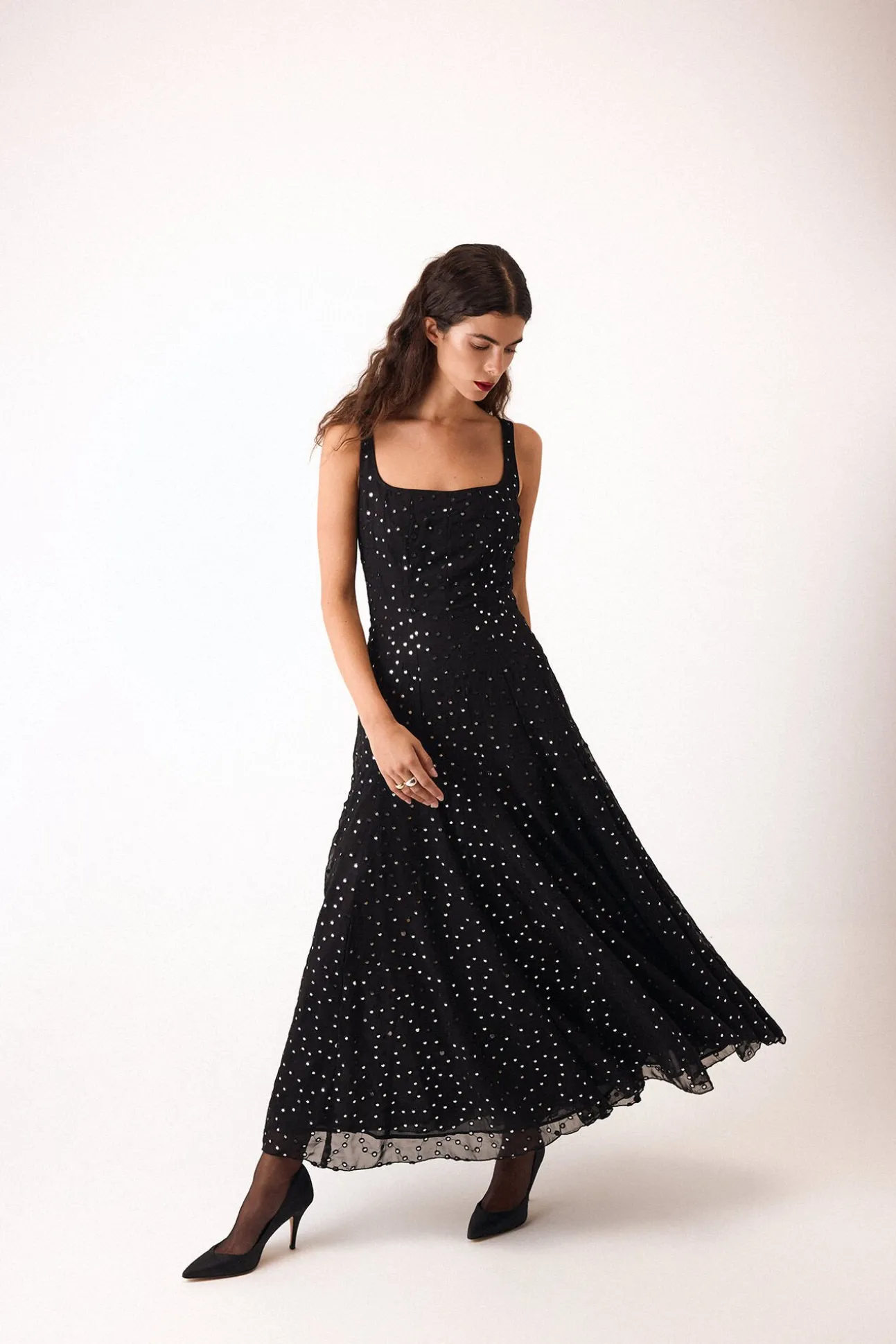 Vestido longo espelhado