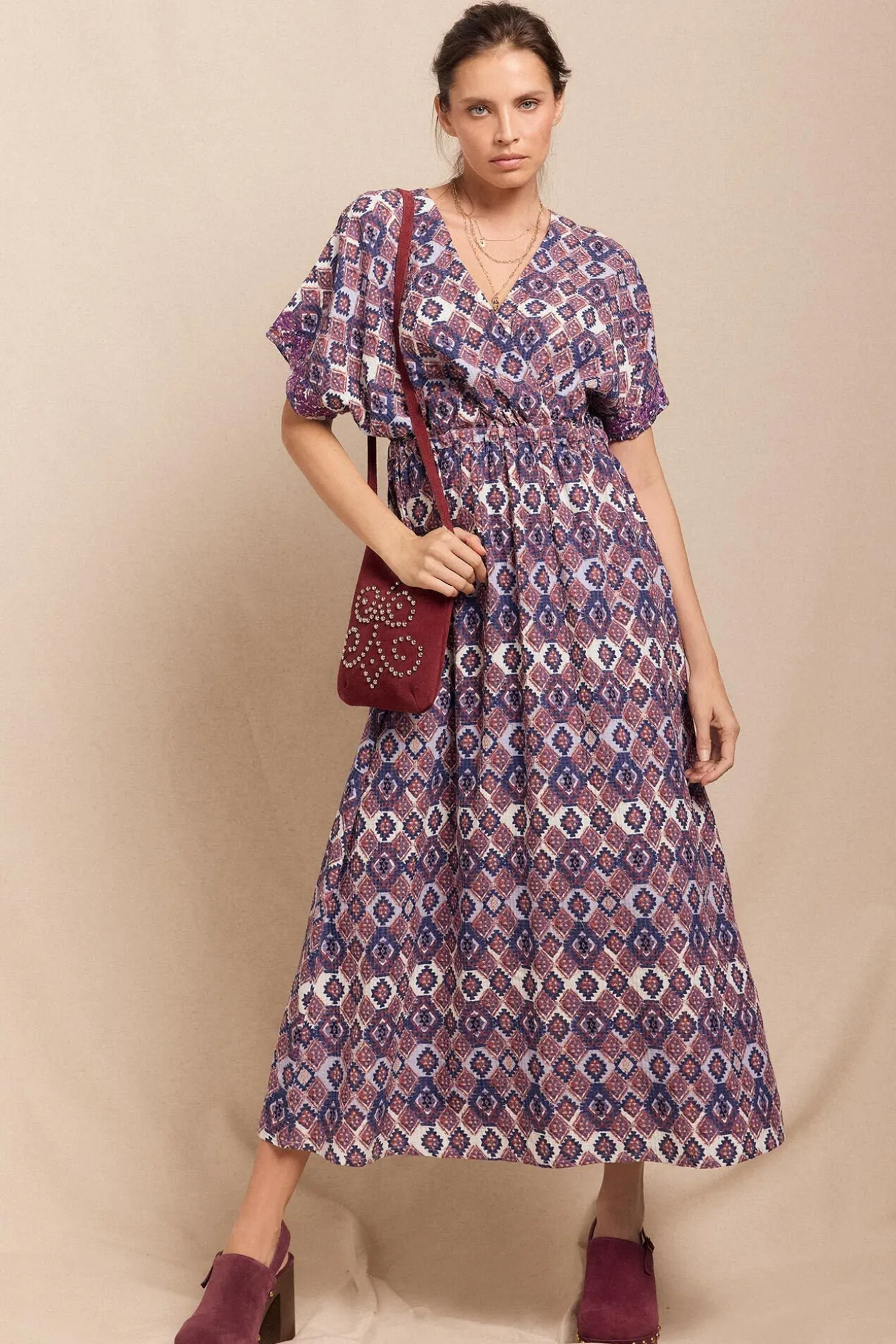 Vestido longo estampado