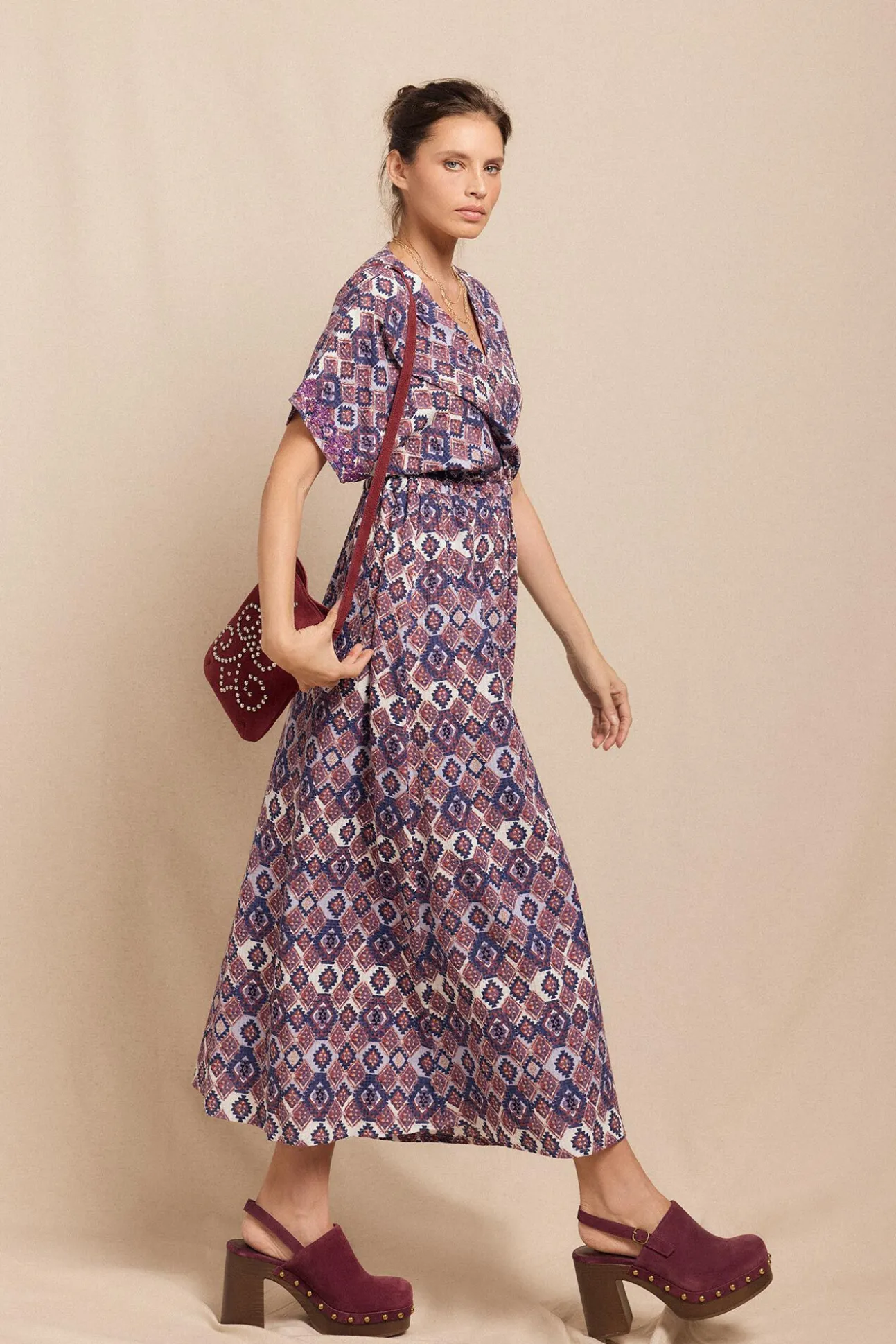 Vestido longo estampado