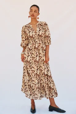 Vestido longo estampado justo