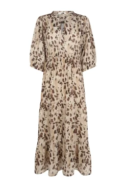 Vestido longo estampado justo
