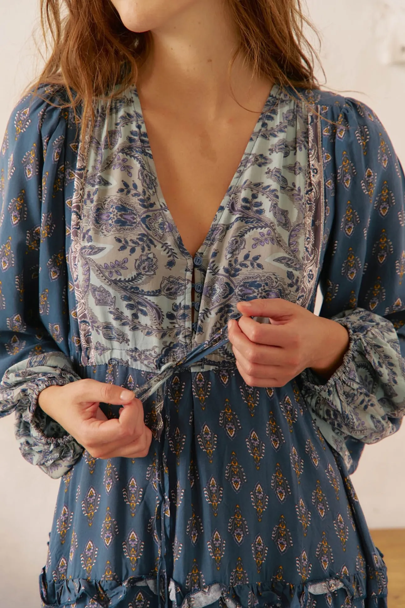 Vestido longo Luciana com estampado Nico