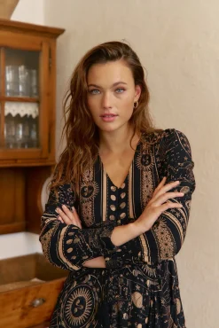 Vestido longo Sabrina com estampado Astrid
