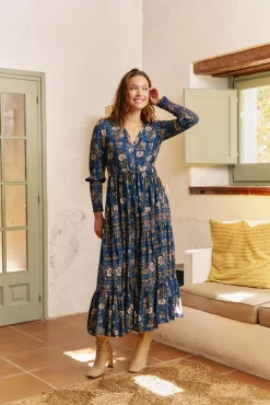 Vestido longo Stephanie com estampado Adeline