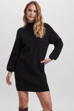 Vestido malha de manga comprida