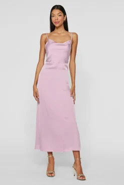 Vestido midi acetinado