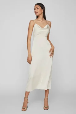 Vestido midi acetinado