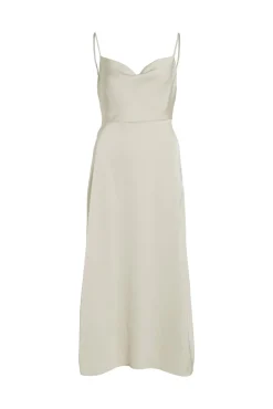 Vestido midi acetinado