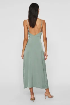Vestido midi acetinado