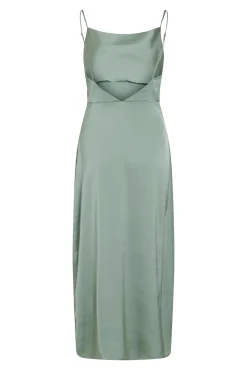 Vestido midi acetinado