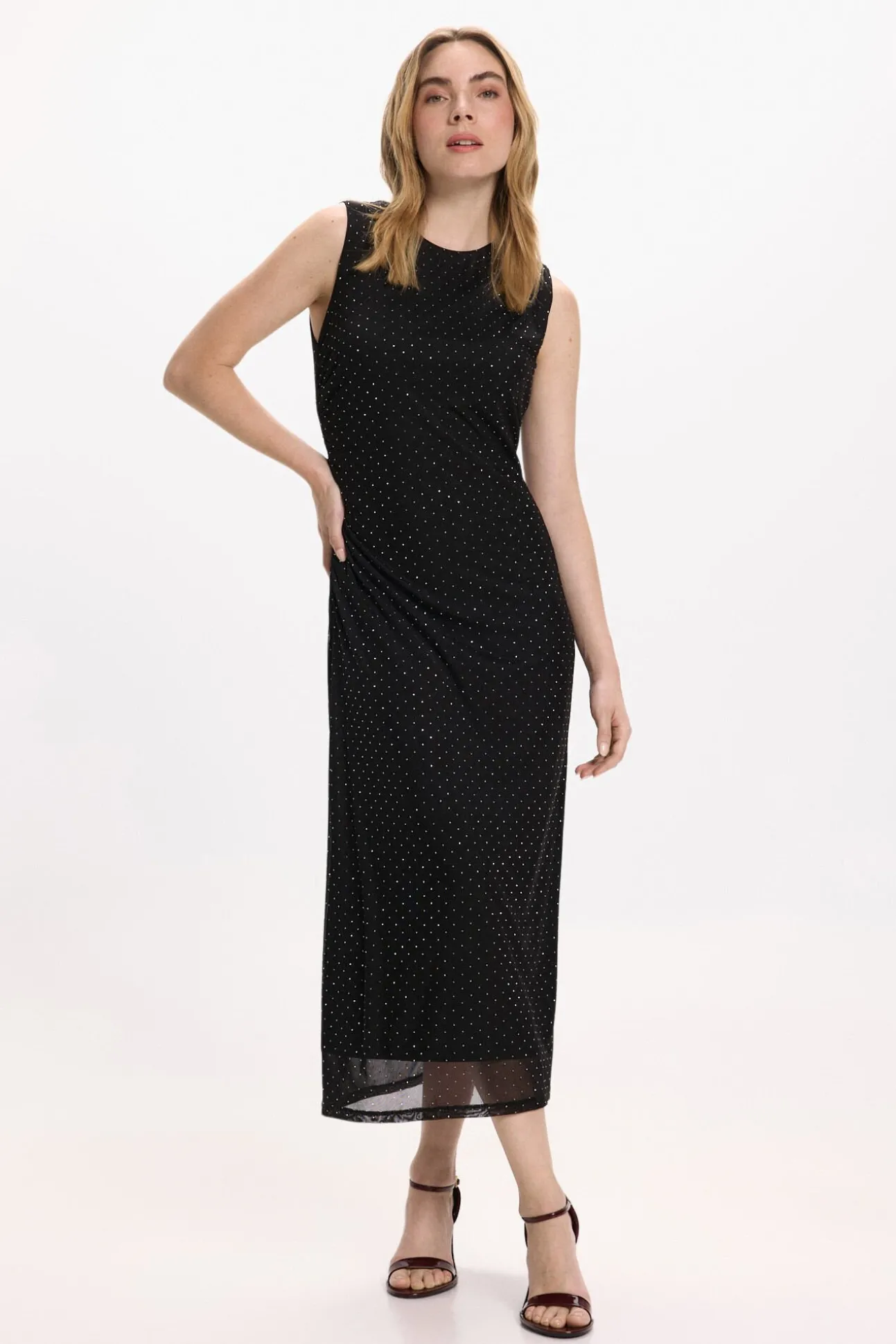 Vestido midi com glitter