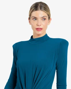 Vestido midi com nó frontal