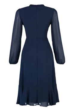Vestido midi de gola alta