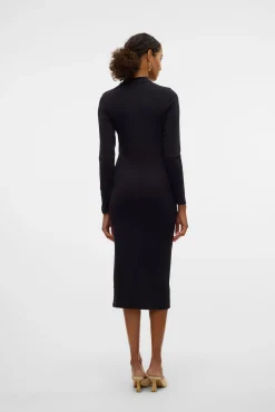 Vestido midi de manga comprida