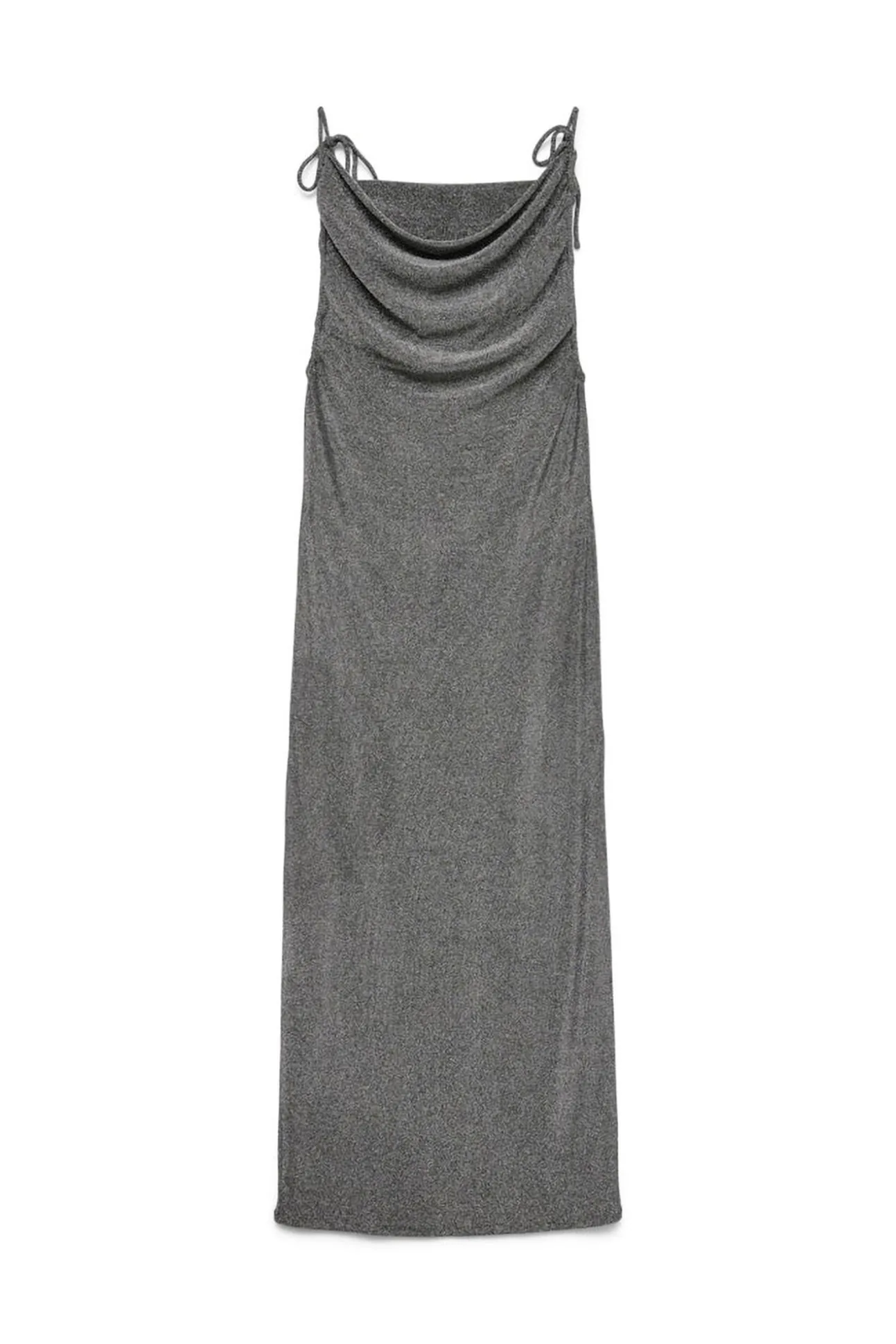 Vestido midi de tecido metálico