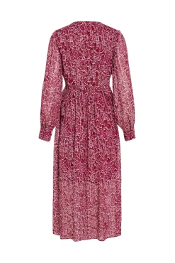 Vestido midi estampado com lurex