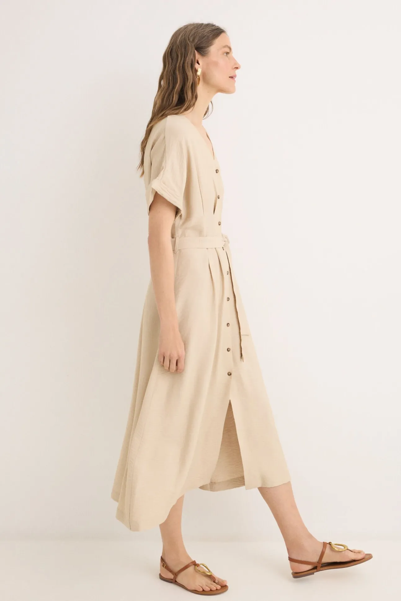 Vestido midi plissado